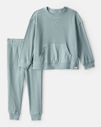 Toddler Boy Waffle Knit Long-Sleeve Tee & Pant Set - Green, 
