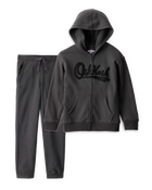 Boys 2-Piece DayDream Fleece OshKosh Fleece Logo Zip Jacket & Joggers Set - Black, image 1 of 7 slides