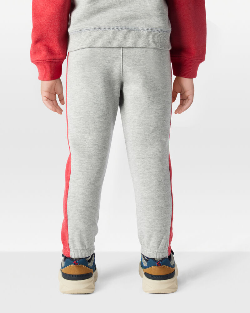Toddler Boy 2-Piece Pullover Sweatshirt & French Terry Joggers Set - Heather/Red, image 10 of 10 slides