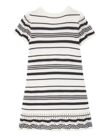 Kid Striped Sweater Dress- White, 