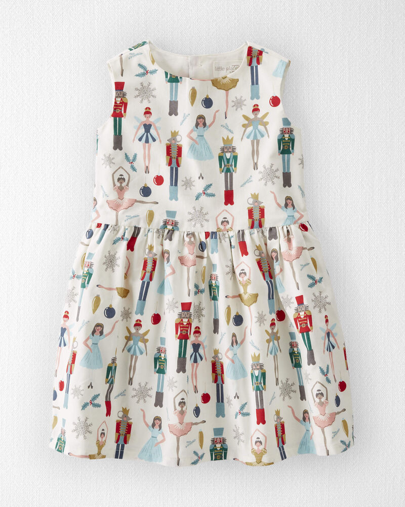 Toddler Girl Organic Cotton Dress in Nutcracker Print, image 1 of 5 slides