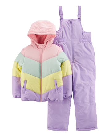 Kid 2-Piece Rainbow Snowsuit Set, 