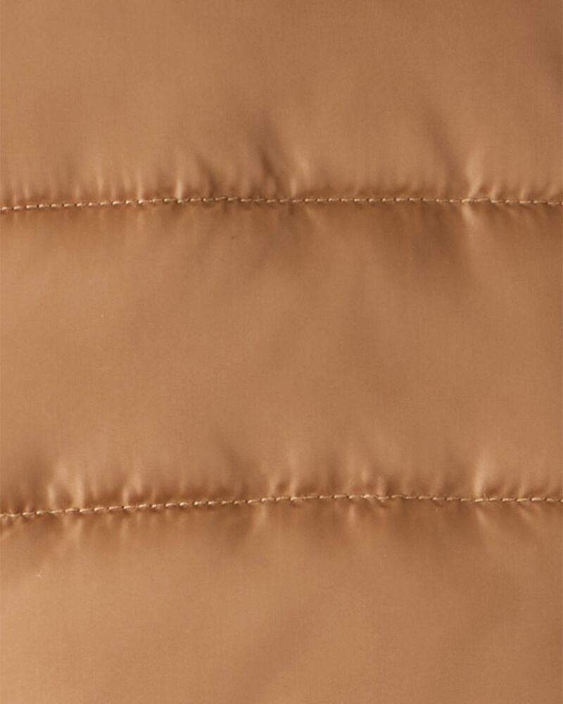 Baby Packable Hooded Puffer Jacket - Brown, image 5 of 5 slides