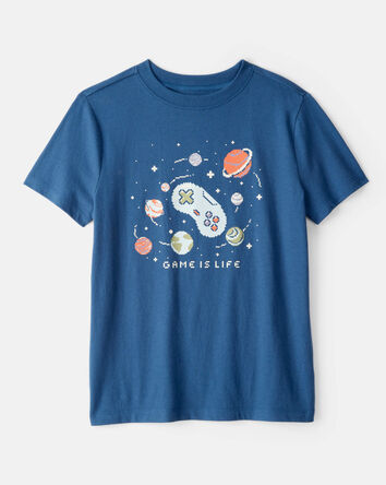 Boys Game Is Life Short-Sleeve Graphic Tee - Blue, 