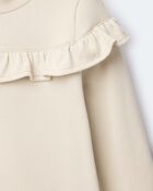 Toddler Girl Mock Neck Ruffle Top - Khaki, image 6 of 6 slides
