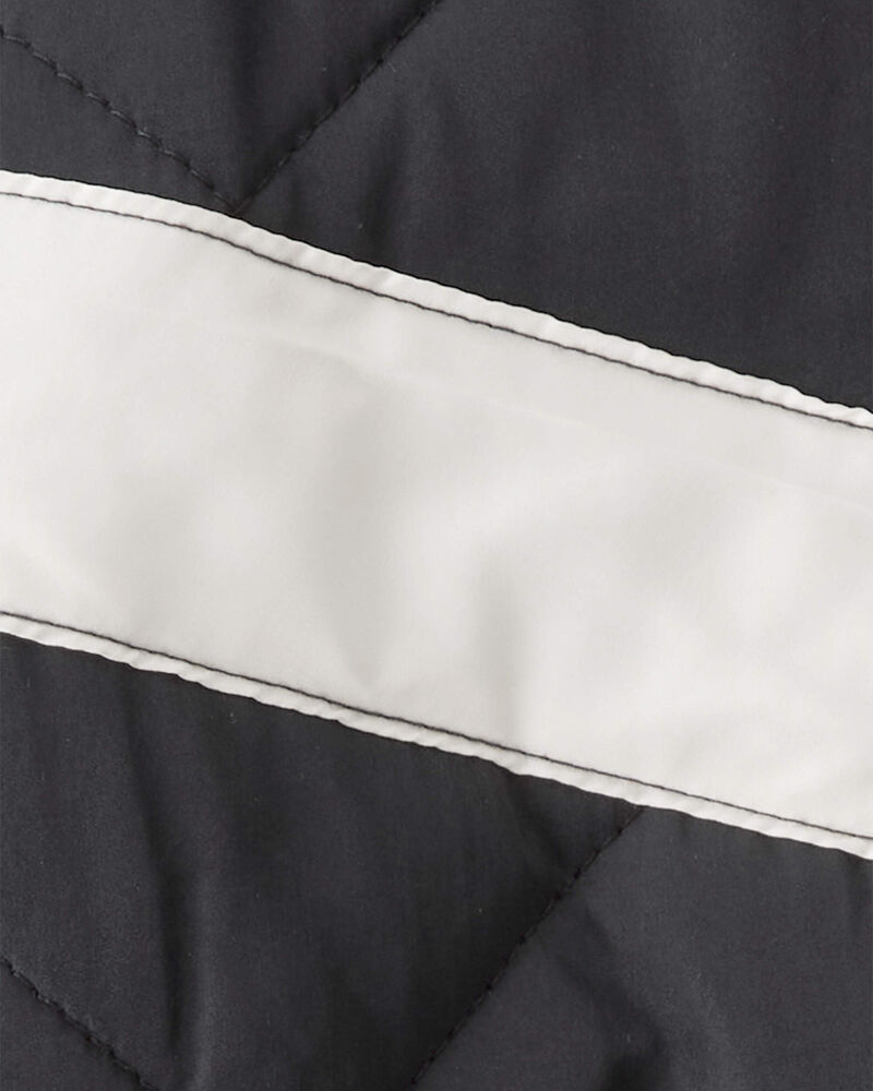 Baby Girl Color Block Puffer Jacket - Black, image 3 of 4 slides