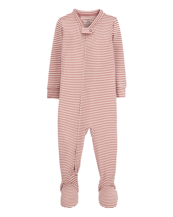 Toddler Girl 1-Piece Striped PurelySoft Footie Pajamas, 