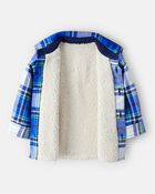 Baby Boy Plaid Sherpa Lined Fashion Jacket - Blue, image 5 of 6 slides