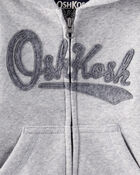 Baby Boy Fleece Hooded Zip-Up Jacket - Grey, image 2 of 3 slides