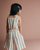 Toddler Girl Wide-Leg Capri Pant in Stripes - Cream, image 4 of 7 slides