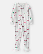 Baby Boy Train Print Cotton Long-Sleeve Snug Fit 1-Piece Pajamas - Grey, image 1 of 4 slides