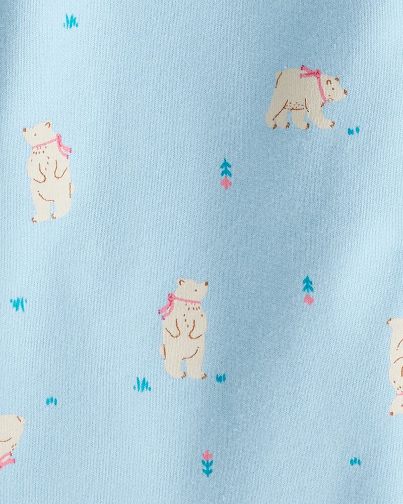 Toddler Girl Polar Bear French Terry Pullover & Pant Set - Blue, image 3 of 4 slides