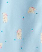 Toddler Girl Polar Bear French Terry Pullover & Pant Set - Blue, image 3 of 4 slides