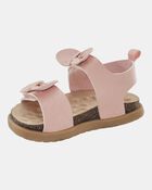 Baby Every Step&reg; First Walker Bow Faux Cork Sandals - Pink, image 7 of 7 slides