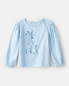 Toddler Girl Metallic Princess Wand Long-Sleeve  Graphic Tee - Blue, image 1 of 4 slides