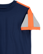 Toddler 2-Piece Active Raglan Tee & Pull-On Shorts Set - Navy/Orange, image 3 of 9 slides