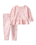Baby Girl 2-Piece Ballet Slippers Top & Ballerina Leggings Set - Pink, image 1 of 6 slides