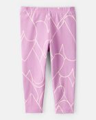 Baby Girl Cotton Heart Stretch Leggings - Purple, image 2 of 4 slides