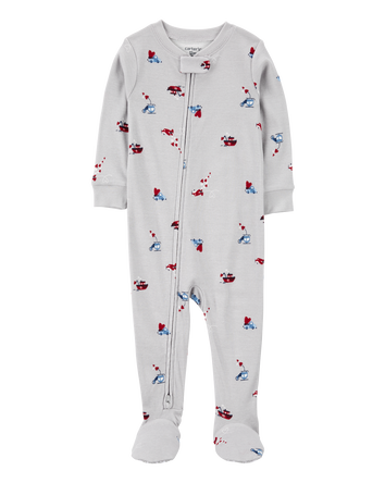 Baby Heart Print Valentine's Day Cotton 1-Piece Pajamas, 