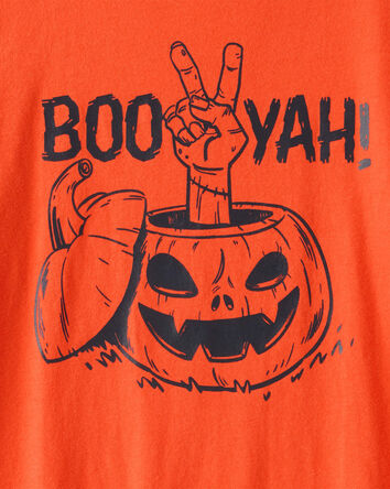 Boys Halloween Boo Yah Long-Sleeve Graphic Tee - Orange, 