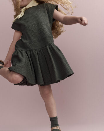 Toddler Girl Drop-Waist Dress - Olive, 