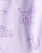 Baby Girl 2-Piece Dog Print Top & Flare Stretch Leggings Set - Purple, image 3 of 6 slides