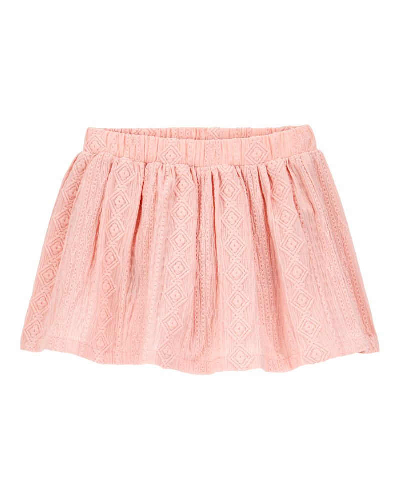 Baby 2-Piece Butterfly Short-Sleeve Top & Crochet Skort Set - Pink/Ivory, image 5 of 7 slides