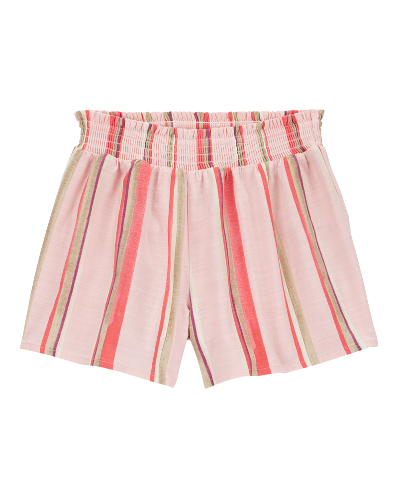 Kid 2-Piece Seashell Graphic Tee & Striped Linen Look-Alike Flowy Pull-On Shorts Set
, image 5 of 7 slides