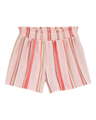 Kid 2-Piece Seashell Graphic Tee & Striped Linen Look-Alike Flowy Pull-On Shorts Set
, image 5 of 7 slides