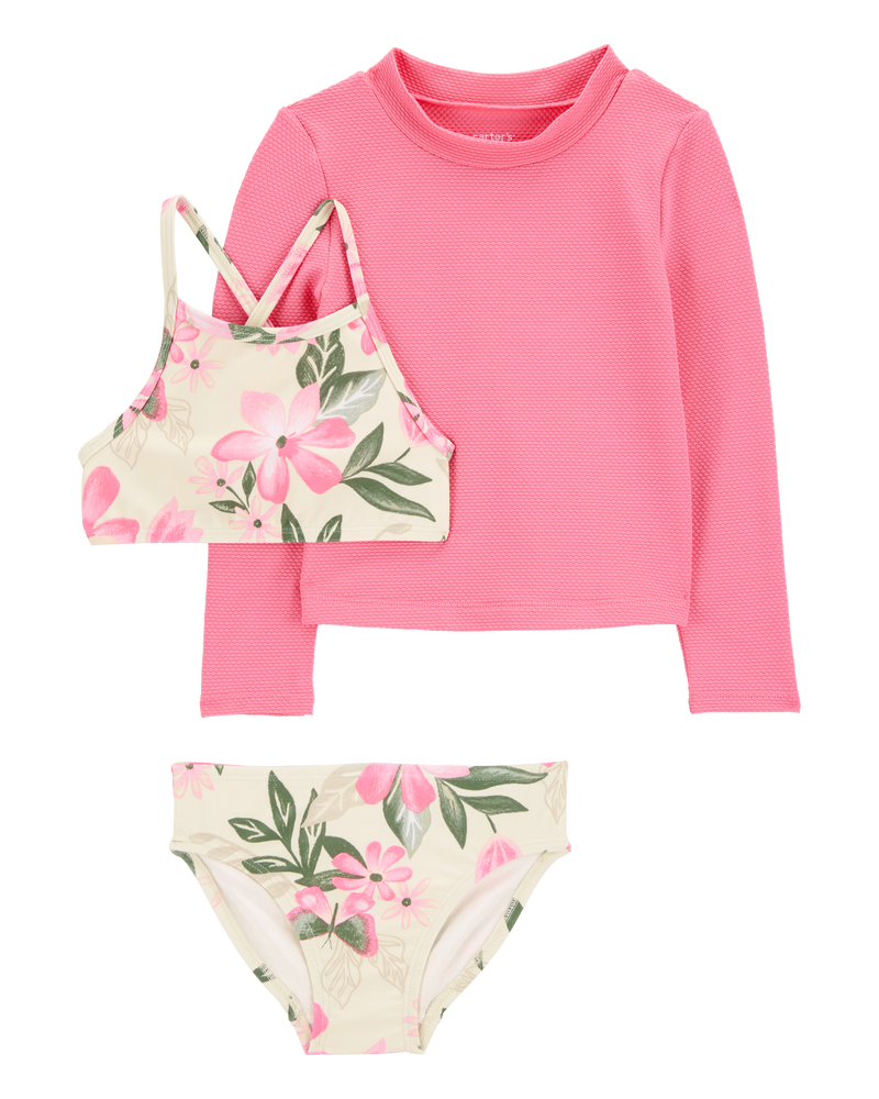 Toddler Girl 3-Piece Floral Rashguard Set
, image 1 of 5 slides