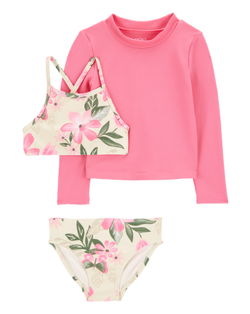 Toddler Girl 3-Piece Floral Rashguard Set
, 