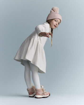 Toddler Girl Turtleneck Sweater Dress - Cream, 