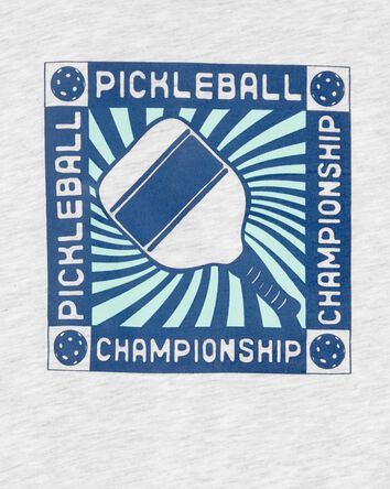 Kid Pickleball Championship Short-Sleeve Graphic Tee - Grey, 