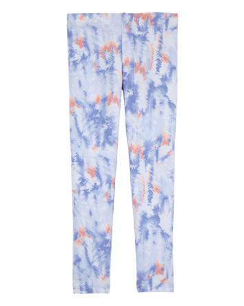 Kid Tie-Dye Cotton Stretch Leggings, 