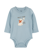 Baby Boy Polar Bear Long-Sleeve Bodysuit, image 1 of 3 slides
