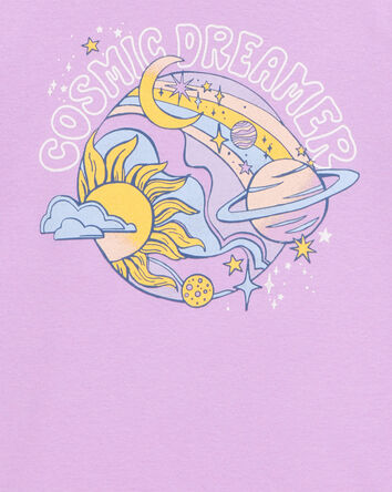 Kid Space Print Snug Fit Cotton 4-Piece Pajamas, 