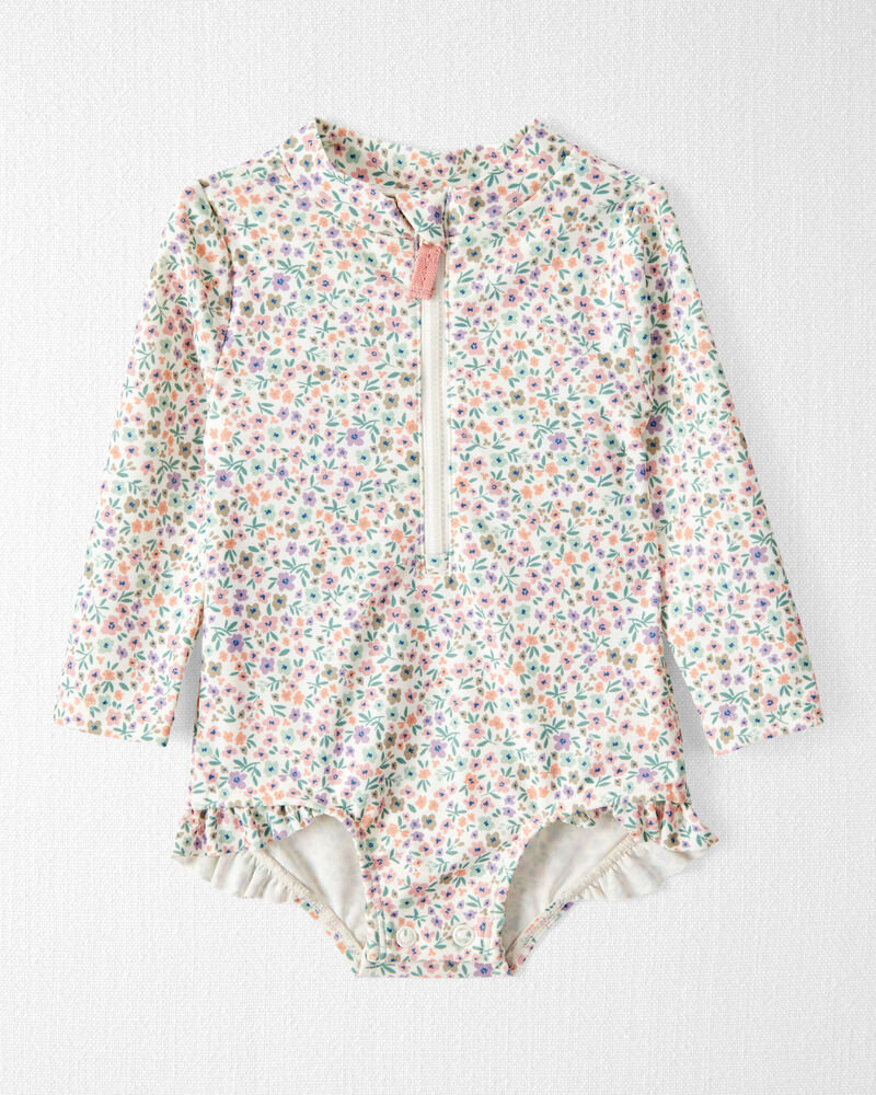 Baby Girl Recycled Ruffle Swimsuit, image 1 of 4 slides