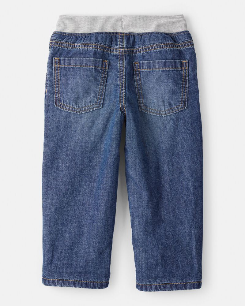 Toddler Boy Lined Medium Wash Straight Jeans, image 2 of 4 slides