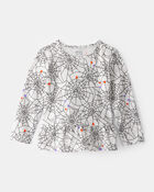 Toddler Halloween Spiderwebs Long-Sleeve Tee - White/Black, image 1 of 3 slides