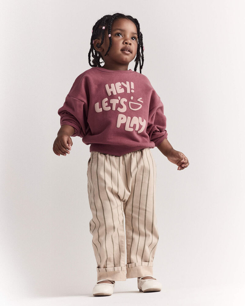 Toddler 'Hey! Let's Play' Dolman-Sleeve Sweatshirt - Burgundy, image 3 of 7 slides