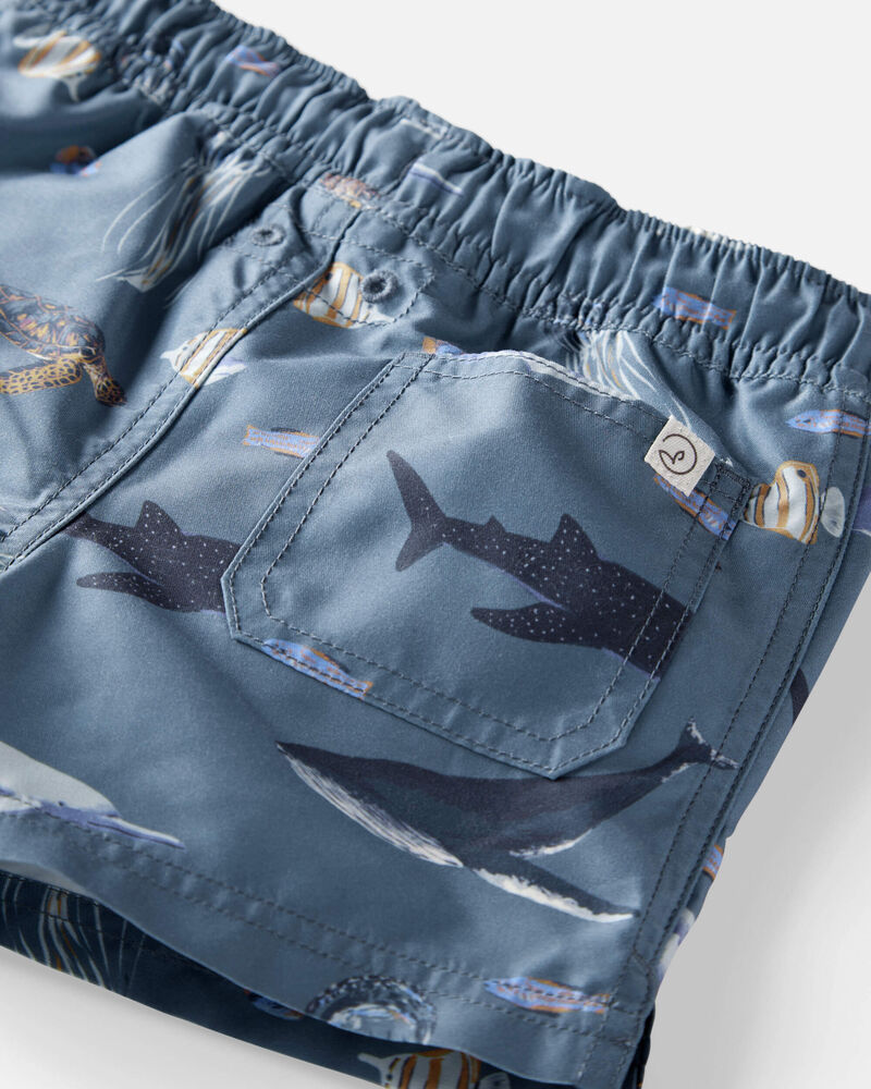 Toddler Boy Recycled Ocean-Print Swim Trunks, image 3 of 4 slides
