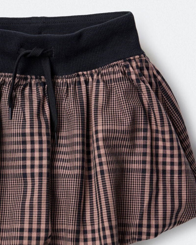Toddler Girl Bubble Skirt in Plaid - Tan, image 6 of 6 slides