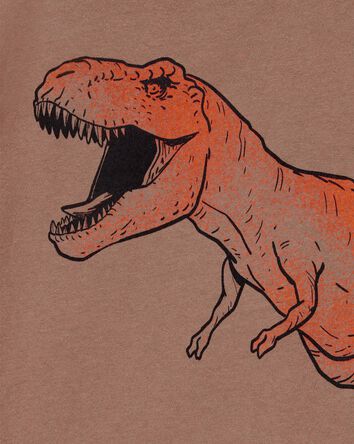 Kid Dinosaur Short-Sleeve Graphic Tee- Brown, 
