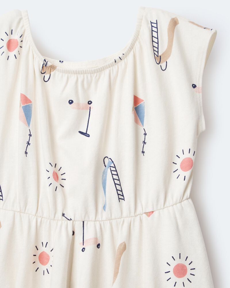 Toddler Girl Avenue Twirl&trade; Dress in Park Day Print - Cream, image 8 of 8 slides