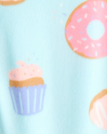 Toddler Girl Donuts DreamPlush Long-Sleeve Snug Fit 1-Piece Pajamas - Blue, 