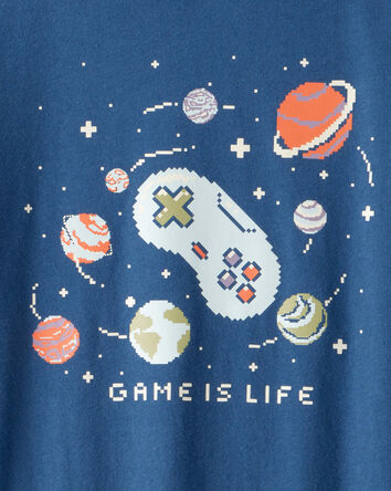 Boys Game Is Life Long-Sleeve Graphic Tee - Blue, 
