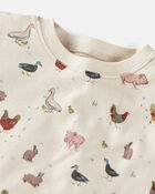 Toddler Organic Cotton Pajamas in Farm Friends Print, image 2 of 4 slides