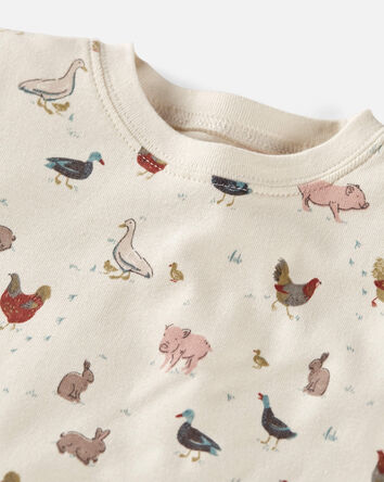 Toddler Organic Cotton Pajamas in Farm Friends Print, 