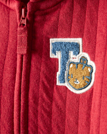 Baby Boy Tiger Quilted Long-Sleeve Jumpsuit - Red, 