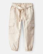 Toddler Girl 2-Piece Love to Play Graphic Tee & Cotton Cargo Joggers Set - Ivory/Pink, image 5 of 8 slides